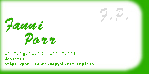 fanni porr business card